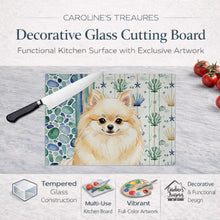 Load image into Gallery viewer, Cream Pomeranian Coastal Sea Glass Glass Cutting Board