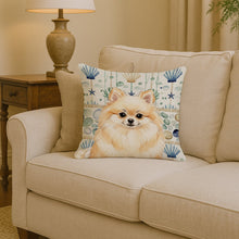 Load image into Gallery viewer, Cream Pomeranian Coastal Sea Glass Throw Pillow