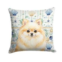 Load image into Gallery viewer, Cream Pomeranian Coastal Sea Glass Throw Pillow