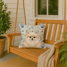 Load image into Gallery viewer, Cream Pomeranian Coastal Sea Glass Throw Pillow