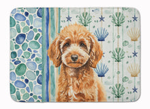 Load image into Gallery viewer, Miniature Apricot Poodle Coastal Sea Glass Memory Foam Kitchen Mat