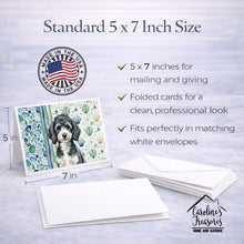 Load image into Gallery viewer, Miniature Parti Poodle Coastal Sea Glass Greeting Cards Pack of 8