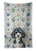 Load image into Gallery viewer, Miniature Parti Poodle Coastal Sea Glass Kitchen Towel