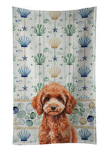 Load image into Gallery viewer, Miniature Red Poodle Coastal Sea Glass Kitchen Towel