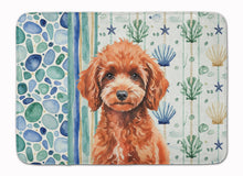 Load image into Gallery viewer, Miniature Red Poodle Coastal Sea Glass Memory Foam Kitchen Mat