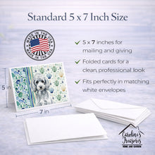 Load image into Gallery viewer, Miniature Silver Poodle Coastal Sea Glass Greeting Cards Pack of 8