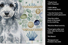 Load image into Gallery viewer, Miniature Silver Poodle Coastal Sea Glass Kitchen Towel