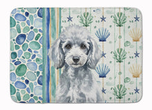 Load image into Gallery viewer, Miniature Silver Poodle Coastal Sea Glass Memory Foam Kitchen Mat