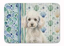 Load image into Gallery viewer, Miniature White Poodle Coastal Sea Glass Memory Foam Kitchen Mat