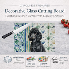 Load image into Gallery viewer, Standard Black Poodle Coastal Sea Glass Glass Cutting Board