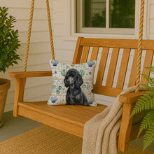 Load image into Gallery viewer, Standard Black Poodle Coastal Sea Glass Throw Pillow