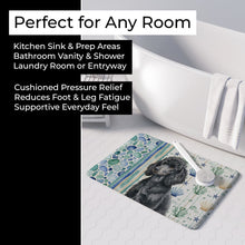 Load image into Gallery viewer, Standard Black Poodle Coastal Sea Glass Memory Foam Kitchen Mat