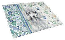 Load image into Gallery viewer, Standard Silver Poodle Coastal Sea Glass Glass Cutting Board