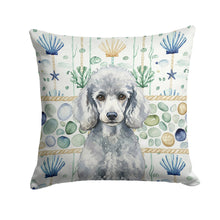 Load image into Gallery viewer, Standard Silver Poodle Coastal Sea Glass Throw Pillow