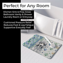 Load image into Gallery viewer, Standard Silver Poodle Coastal Sea Glass Memory Foam Kitchen Mat