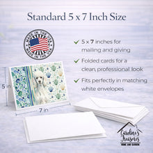 Load image into Gallery viewer, Standard White Poodle Coastal Sea Glass Greeting Cards Pack of 8