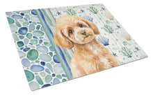 Load image into Gallery viewer, Toy Apricot Poodle Coastal Sea Glass Glass Cutting Board