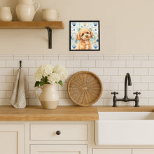 Load image into Gallery viewer, Toy Apricot Poodle Coastal Sea Glass Framed Metal Print