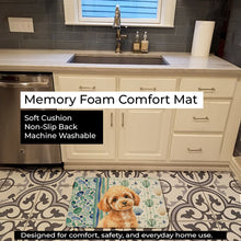 Load image into Gallery viewer, Toy Apricot Poodle Coastal Sea Glass Memory Foam Kitchen Mat
