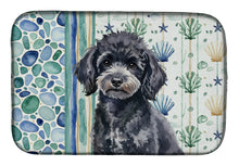 Load image into Gallery viewer, Toy Black Poodle Coastal Sea Glass Dish Drying Mat