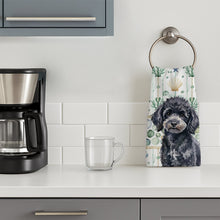 Load image into Gallery viewer, Toy Black Poodle Coastal Sea Glass Kitchen Towel