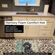 Load image into Gallery viewer, Toy Black Poodle Coastal Sea Glass Memory Foam Kitchen Mat