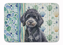 Load image into Gallery viewer, Toy Black Poodle Coastal Sea Glass Memory Foam Kitchen Mat