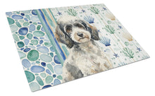 Load image into Gallery viewer, Toy Parti Poodle Coastal Sea Glass Glass Cutting Board