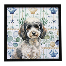 Load image into Gallery viewer, Toy Parti Poodle Coastal Sea Glass Framed Metal Print