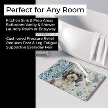 Load image into Gallery viewer, Toy Parti Poodle Coastal Sea Glass Memory Foam Kitchen Mat