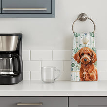Load image into Gallery viewer, Toy Red Poodle Coastal Sea Glass Kitchen Towel
