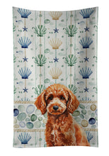 Load image into Gallery viewer, Toy Red Poodle Coastal Sea Glass Kitchen Towel