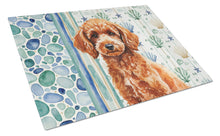 Load image into Gallery viewer, Toy Red Poodle Coastal Sea Glass Glass Cutting Board