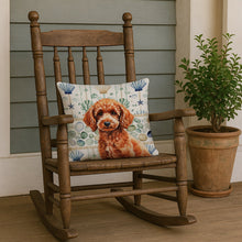 Load image into Gallery viewer, Toy Red Poodle Coastal Sea Glass Throw Pillow