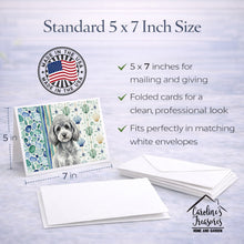 Load image into Gallery viewer, Toy Silver Poodle Coastal Sea Glass Greeting Cards Pack of 8