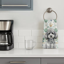 Load image into Gallery viewer, Toy Silver Poodle Coastal Sea Glass Kitchen Towel