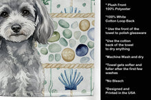 Load image into Gallery viewer, Toy Silver Poodle Coastal Sea Glass Kitchen Towel