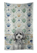 Load image into Gallery viewer, Toy Silver Poodle Coastal Sea Glass Kitchen Towel