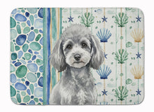 Load image into Gallery viewer, Toy Silver Poodle Coastal Sea Glass Memory Foam Kitchen Mat