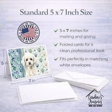 Load image into Gallery viewer, Toy White Poodle Coastal Sea Glass Greeting Cards Pack of 8