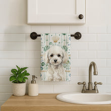 Load image into Gallery viewer, Toy White Poodle Coastal Sea Glass Kitchen Towel