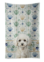 Load image into Gallery viewer, Toy White Poodle Coastal Sea Glass Kitchen Towel