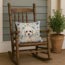 Load image into Gallery viewer, Toy White Poodle Coastal Sea Glass Throw Pillow