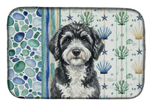Load image into Gallery viewer, Portuguese Water Dog Coastal Sea Glass Dish Drying Mat