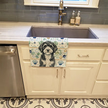 Load image into Gallery viewer, Portuguese Water Dog Coastal Sea Glass Kitchen Towel