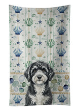 Load image into Gallery viewer, Portuguese Water Dog Coastal Sea Glass Kitchen Towel