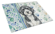 Load image into Gallery viewer, Portuguese Water Dog Coastal Sea Glass Glass Cutting Board