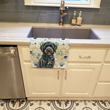 Load image into Gallery viewer, Black Portuguese Water Dog Coastal Sea Glass Kitchen Towel