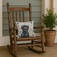 Load image into Gallery viewer, Black Portuguese Water Dog Coastal Sea Glass Throw Pillow