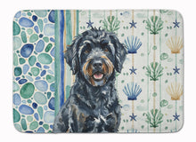 Load image into Gallery viewer, Black Portuguese Water Dog Coastal Sea Glass Memory Foam Kitchen Mat